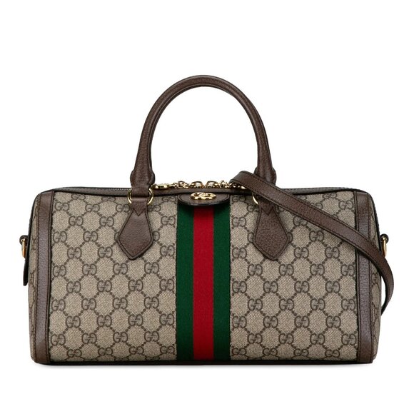 Gucci GG Supreme Ophidia Web Satchel with Leather Trim - Picture 5 of 5